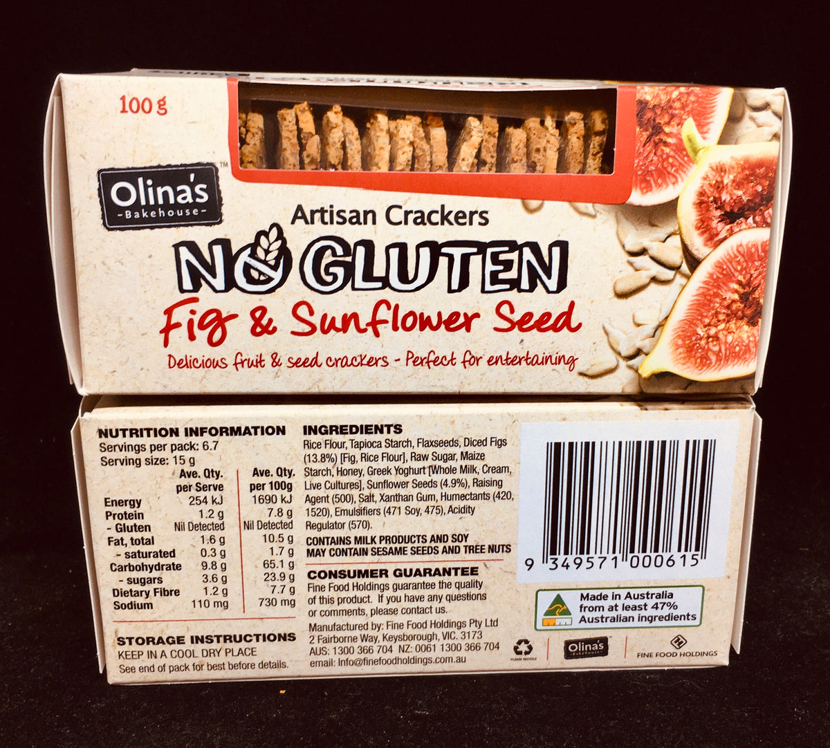 Gluten Free Fig & Sunflower Seed Artisan Wafers Gluten Free Hunter