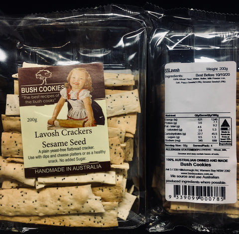 Lavosh Crackers Sesame Seed - Yeast Free