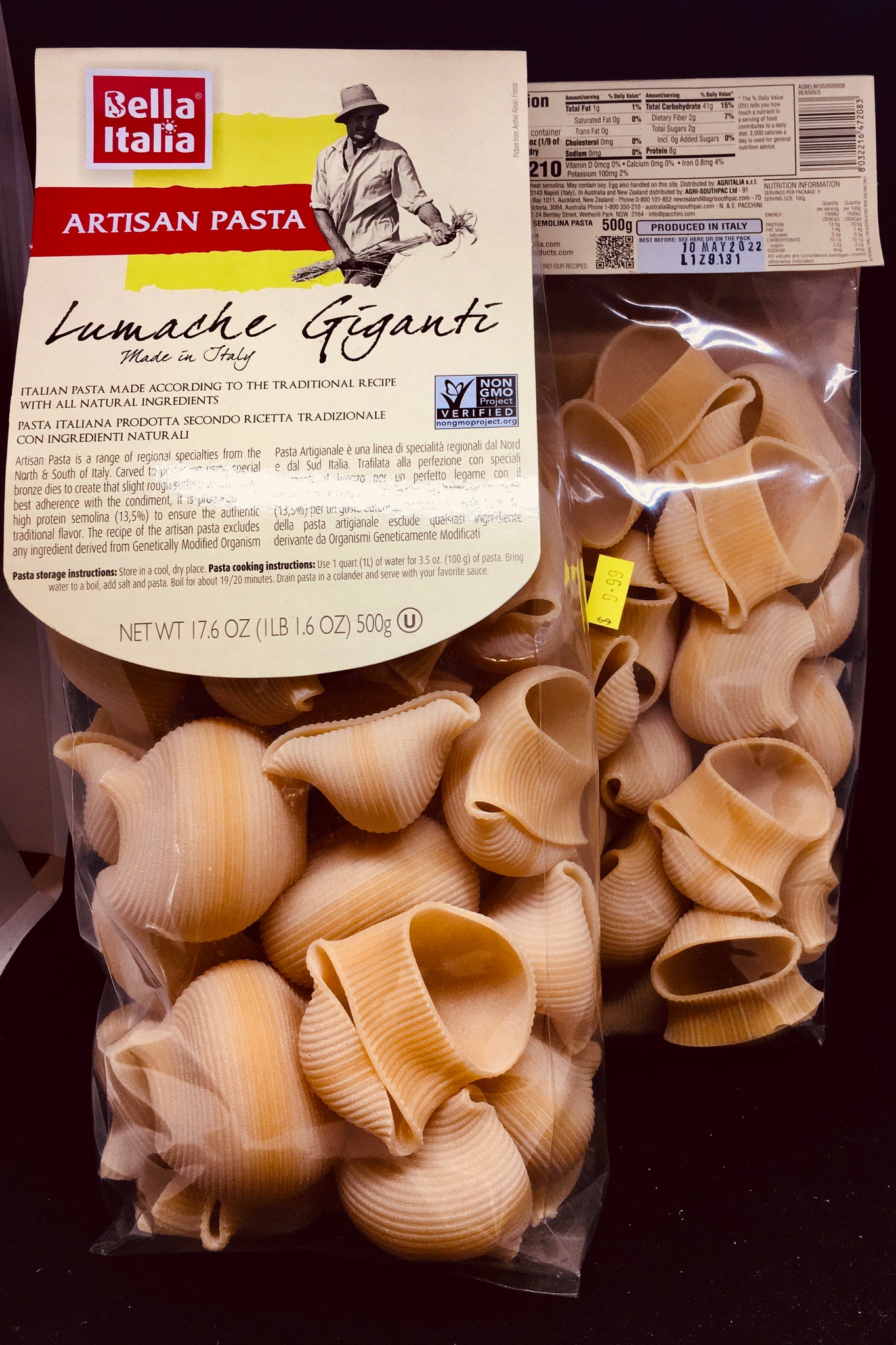 Bella Lumache Giant Pasta - Shells