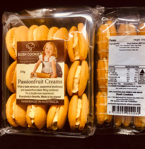 Bush Cookies - Passionfruit Creams - $12.50 including GST
