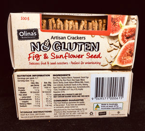 Gluten Free Fig & Sunflower Seed Artisan Wafers - Gluten Free