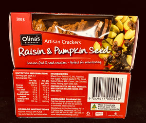 Raisin & Pumpkin Seed Artisan Crackers